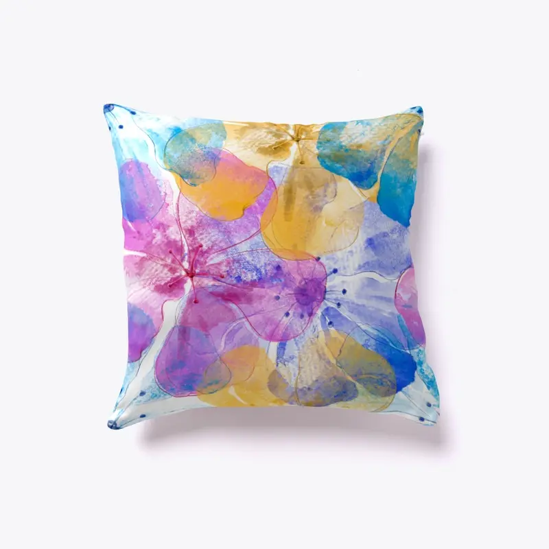 Artistic Watercolor Lilies Pillow